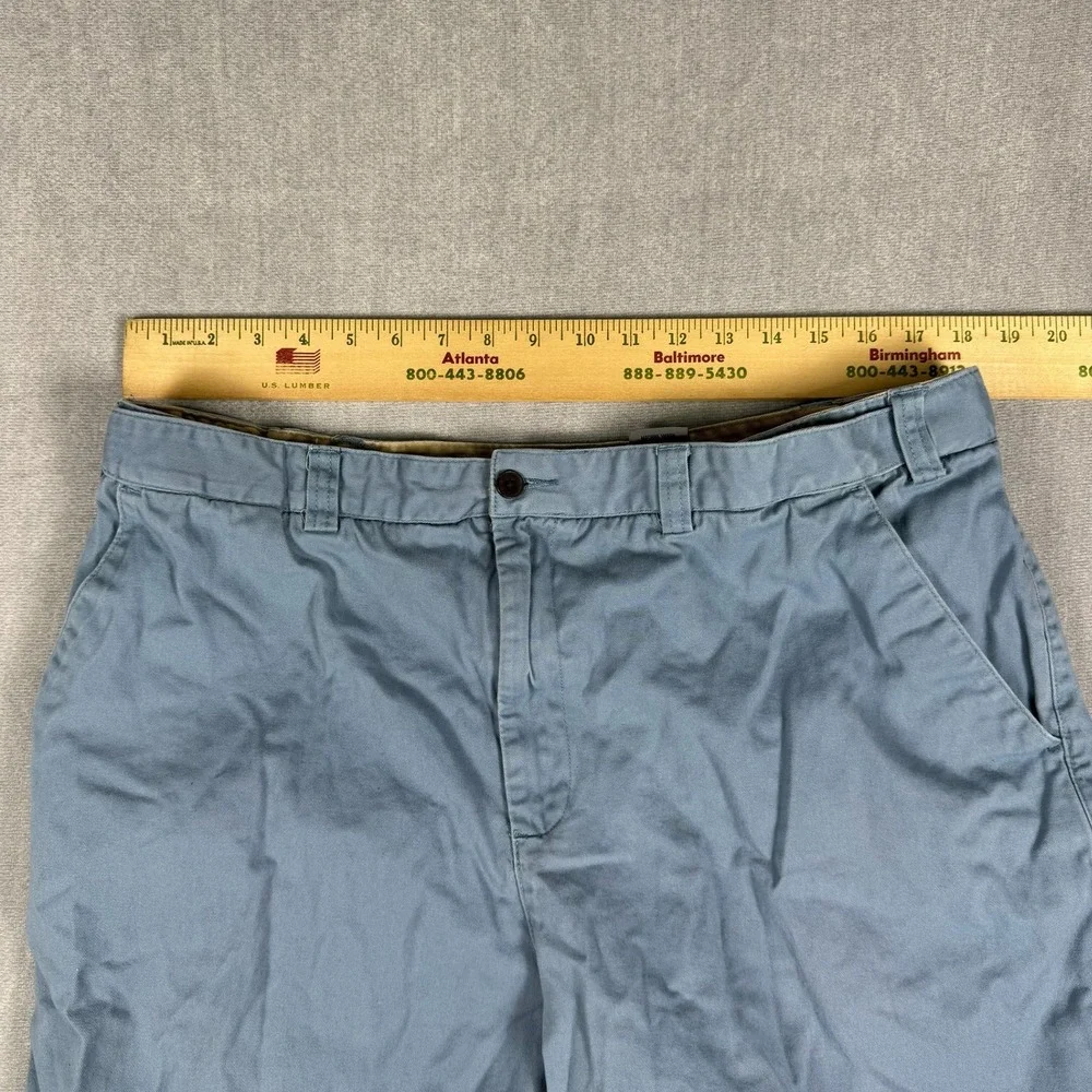 Geoffrey Beene Chino Classic Fit Mid Rise Twill Shorts Mens 38 Blue Cotton